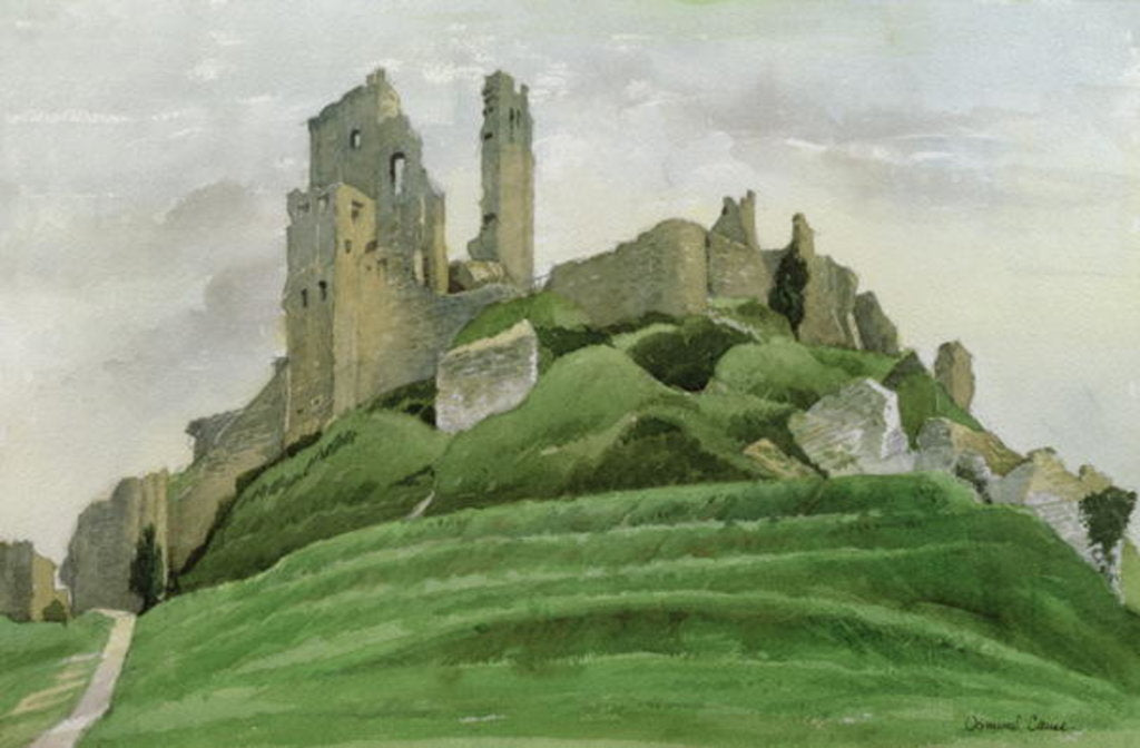 Detail of Corfe Castle by Osmund Caine