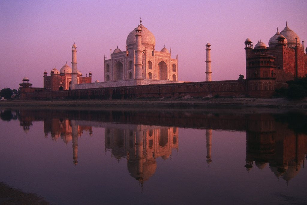 Detail of Taj Mahal and Jamid Masjid by Corbis