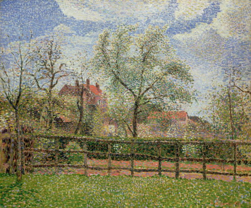 Detail of Pear Trees and Flowers at Eragny, Morning, 1886 by Camille Pissarro