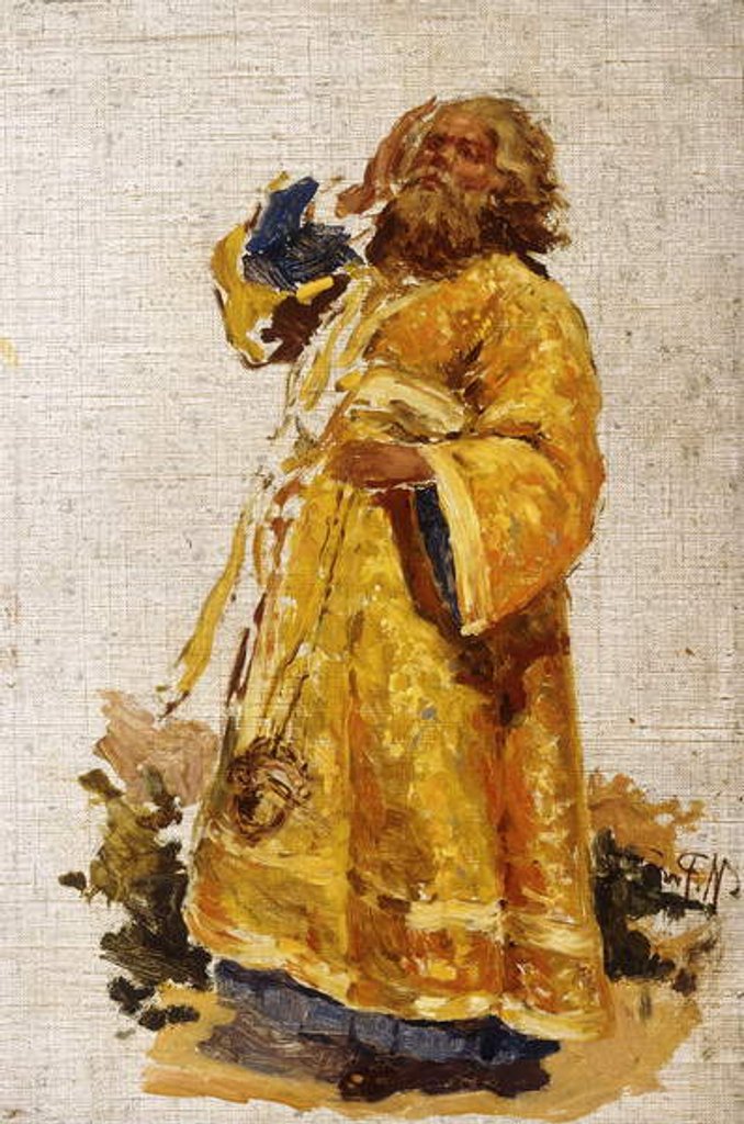 Detail of Study of the Deacon for the painting 'The Religious Procession in the Province of Kursk', by Ilya Efimovich Repin