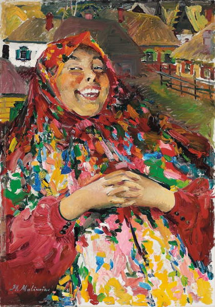 Detail of The Laughing Peasant by Filipp Andreevich Maliavin