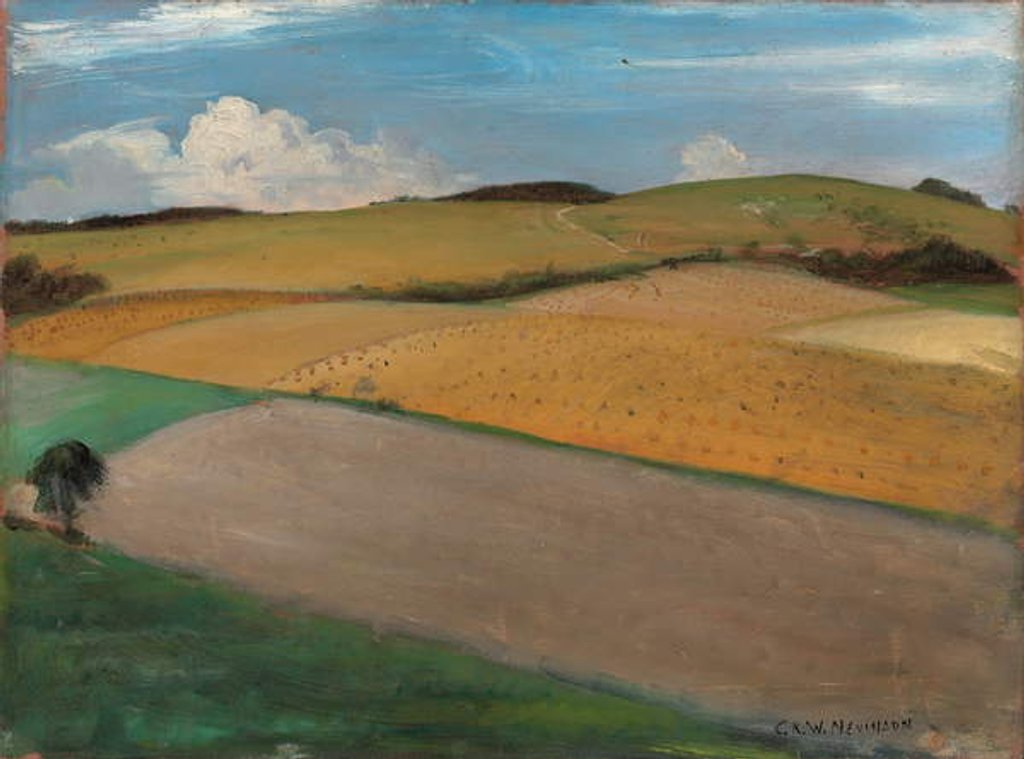 Detail of The Trundle at Goodwood, 1930s by Christopher Richard Wynne Nevinson