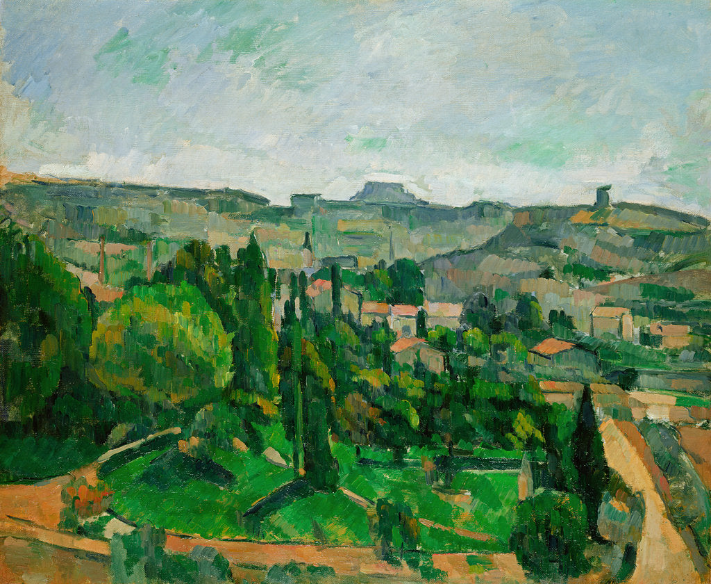 Detail of Landscape in the Ile-de-France by Paul Cezanne