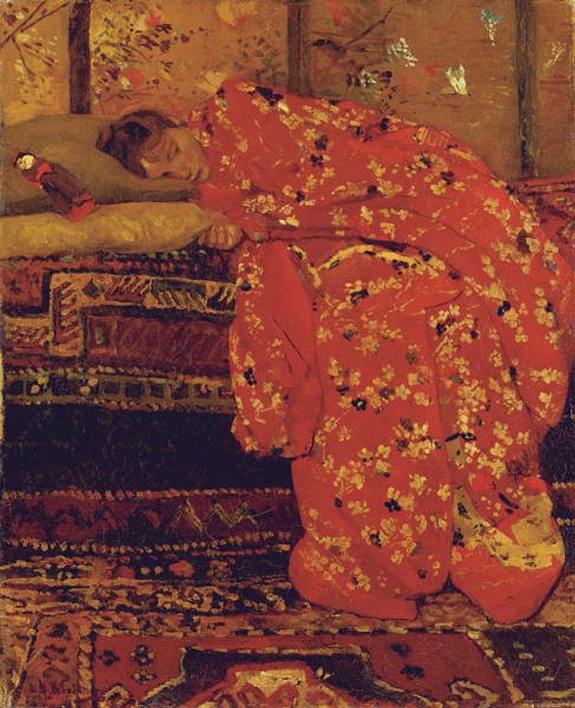 Detail of Girl in a Red Kimono by Georg-Hendrik Breitner