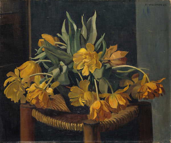 Detail of Double Yellow Tulips on a Wicker Chair, 1923 by Felix Edouard Vallotton