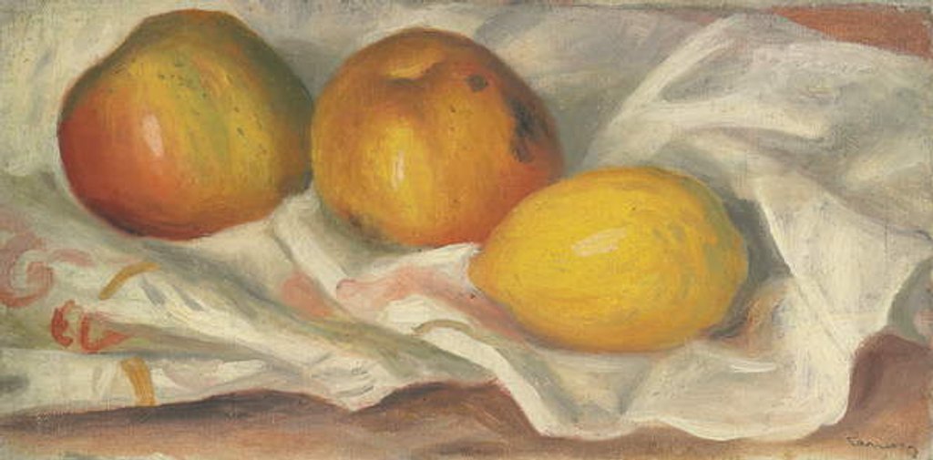 Detail of Two Apples and a Lemon by Pierre Auguste Renoir