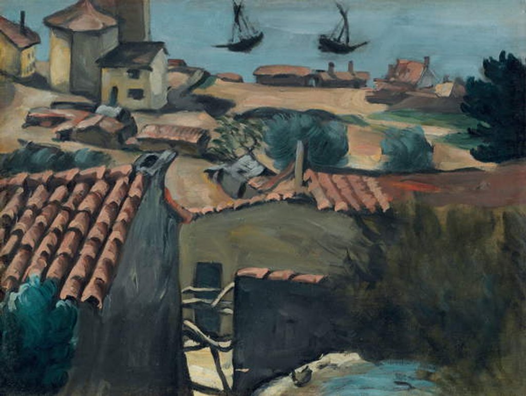 Detail of The Fishermen's Village at L'Estaque; Le village des pecheurs a l'Estaque, c.1870 by Paul Cezanne