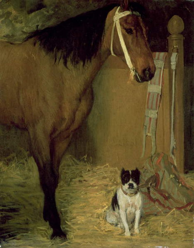 Detail of At the Stable, Horse and Dog, c.1862 by Edgar Degas