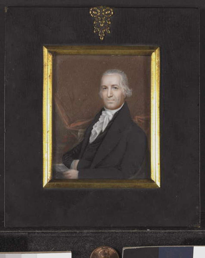 Detail of Miniature Portrait of Samuel Osgood, c.1789 by American School