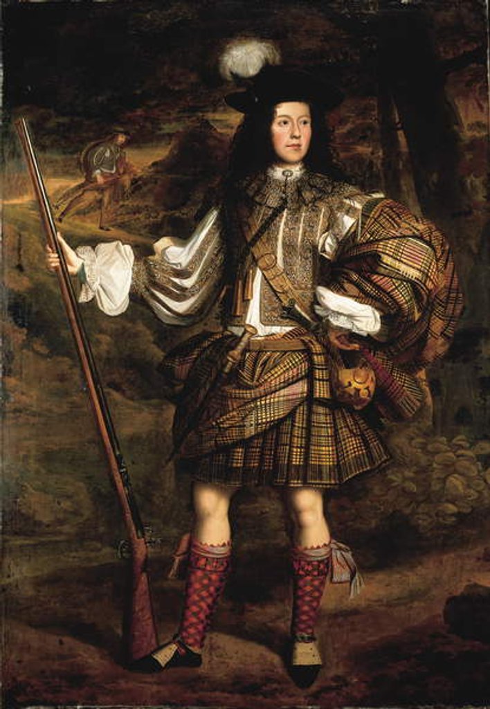 Detail of A Highland Chieftain: Portrait of Lord Mungo Murray by John Michael Wright