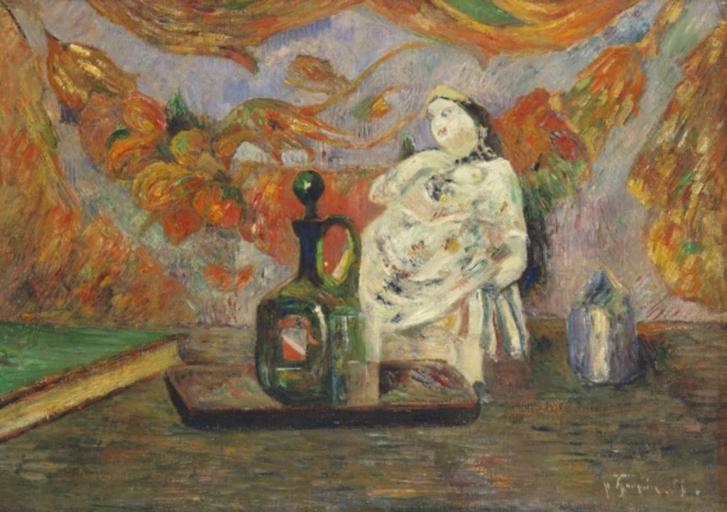 Detail of Still Life with a Ceramic Figurine by Paul Gauguin