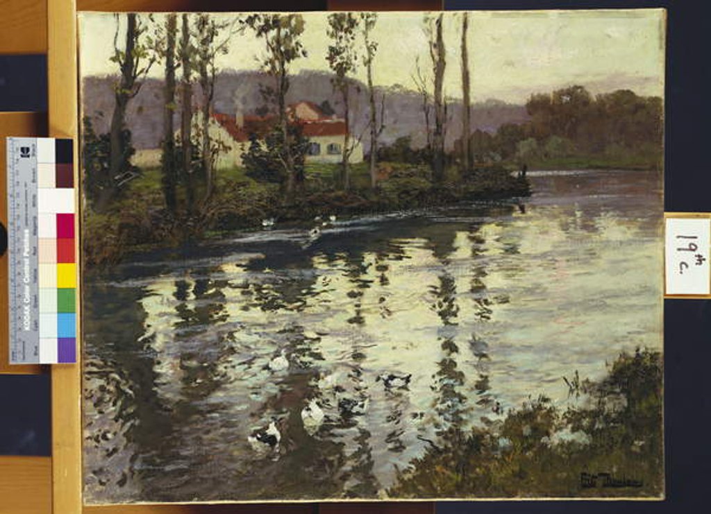 Detail of River Landscape with Ducks by Fritz Thaulow