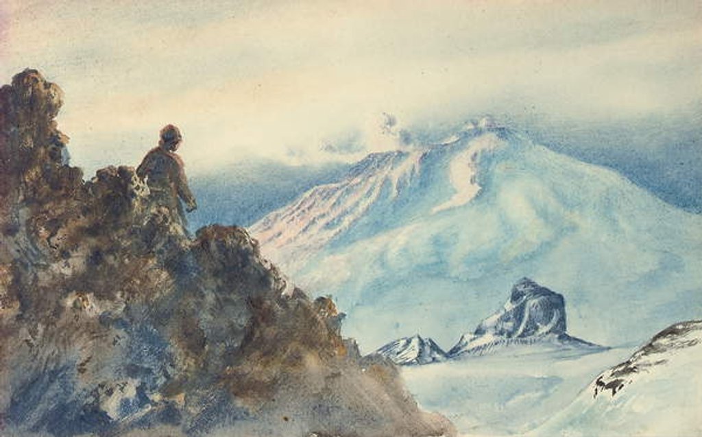 Detail of Mount Erebus and Castle Rock by Edward Adrian Wilson