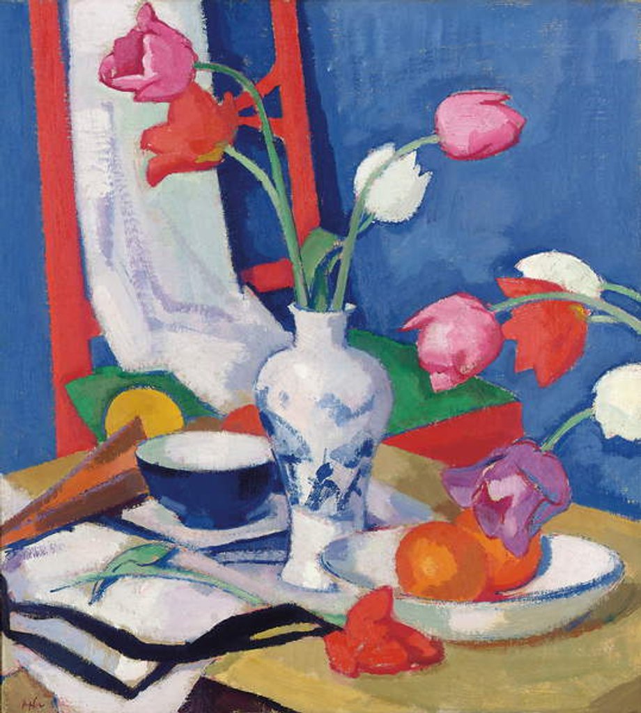 Detail of Red Chair and Tulips, c.1919 by Samuel John Peploe