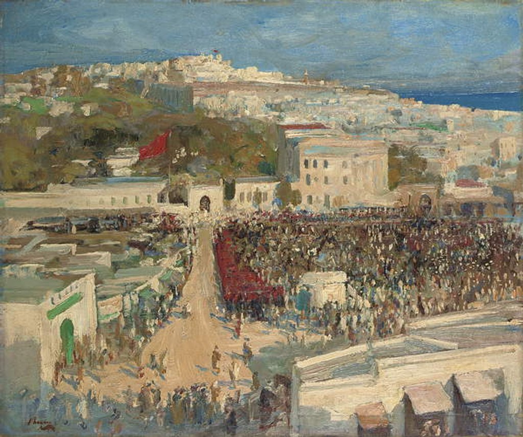 Detail of The Moorish Flag, Hoisted on the German Legation, Tangier, 15th January 1920 by John Lavery