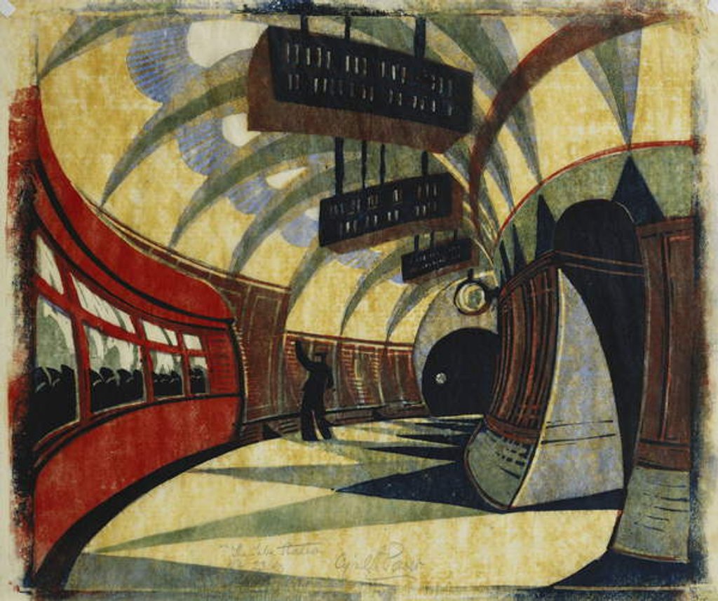 Detail of The Tube Station, c.1932 by Cyril Edward Power