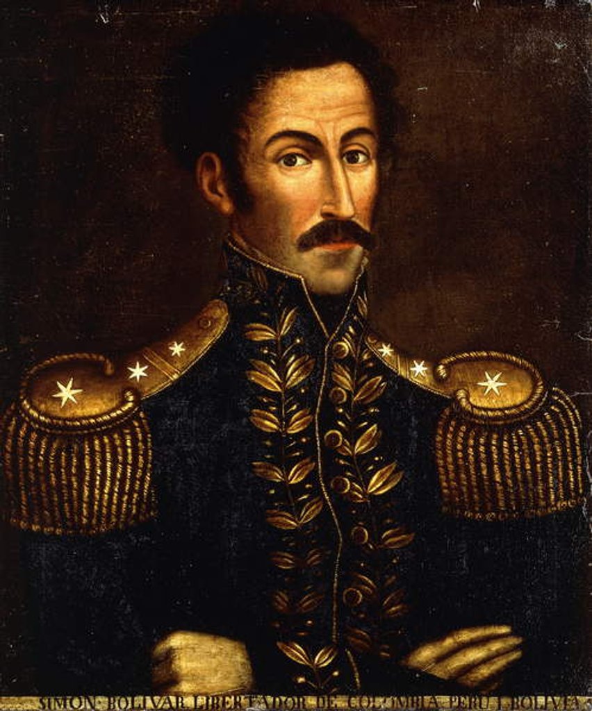 Detail of Portrait of Simon Bolivar; Retrato de Simon Bolivar, ca. 1925 by Colombian School