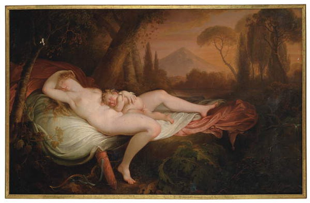 Detail of Venus and Cupid in a wooded landscape by Henry Tresham