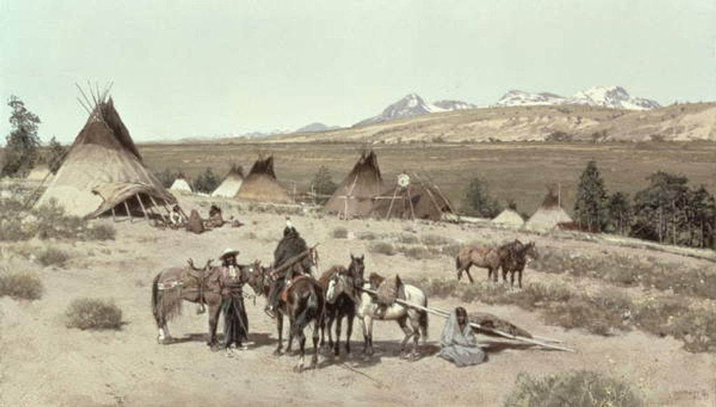 Detail of Indian Encampment, 1892 by Henry Francois Farny