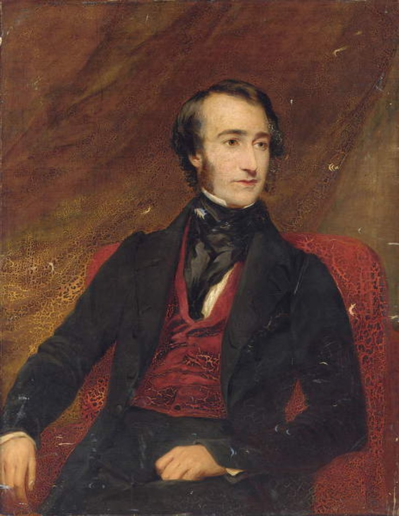 Detail of Portrait of Sir Edward Colebrooke, 1843 by Frederick Richard (attr. to) Say