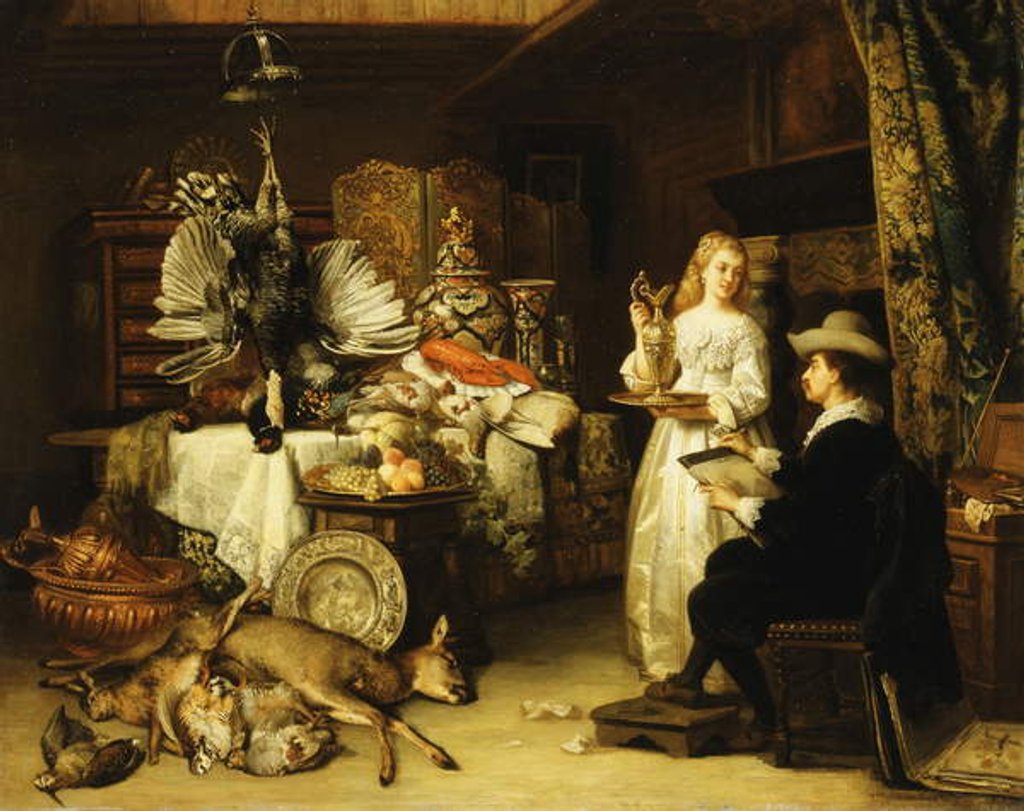 Detail of The Artist's Studio, 1879 by Adrien Joseph Verhoven-Ball