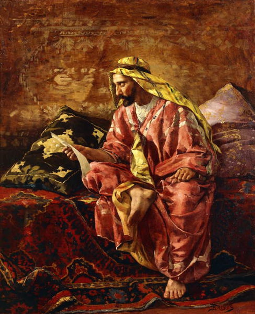 Detail of An Arab Reading a Letter by Henri Pierre Hippolyte Dubois