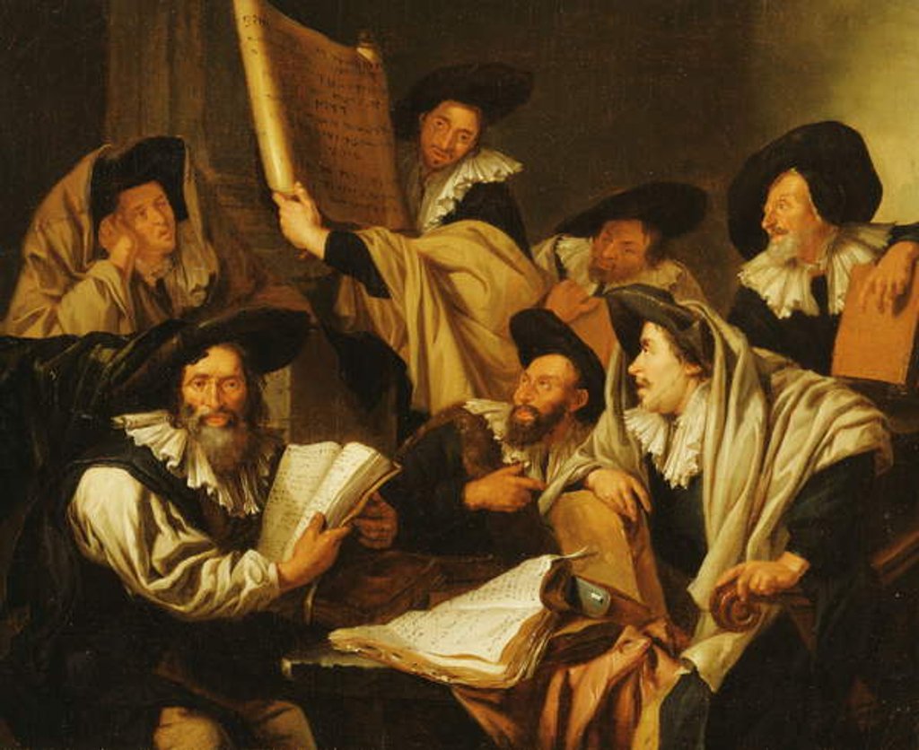 Detail of A Rabbinical Disputation by Jacob Toorenvliet