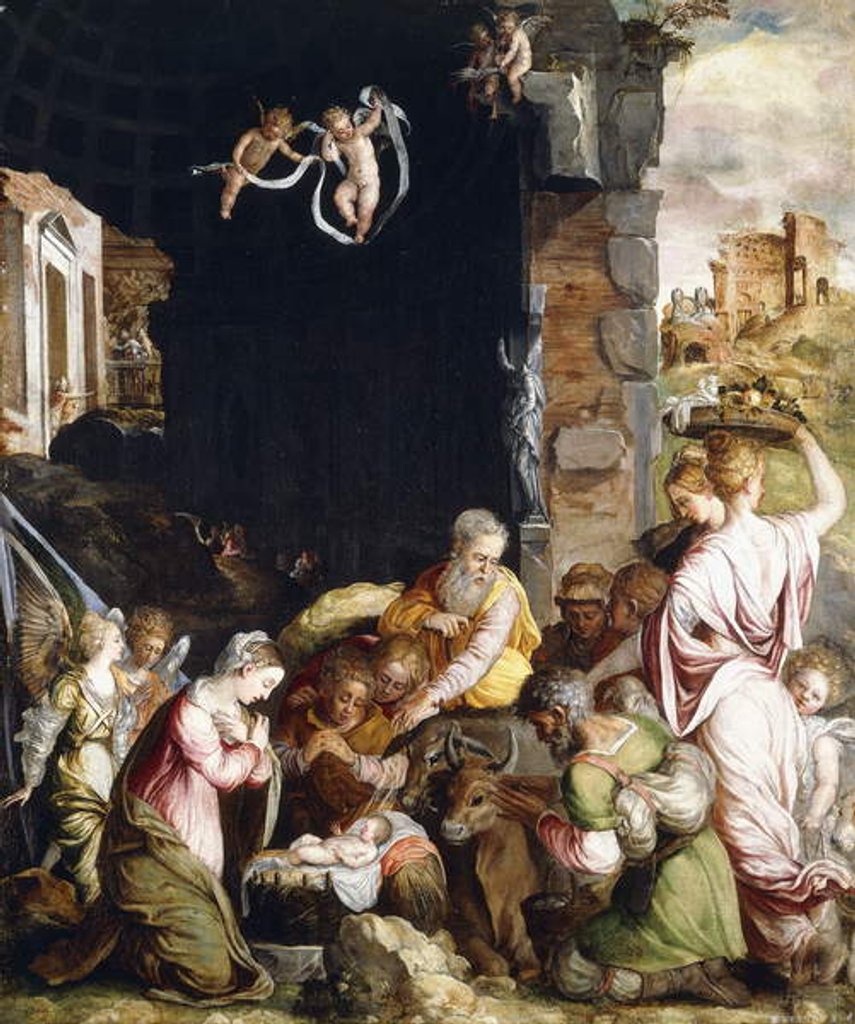 Detail of The Adoration of the Shepherds by Friedrich Sustris