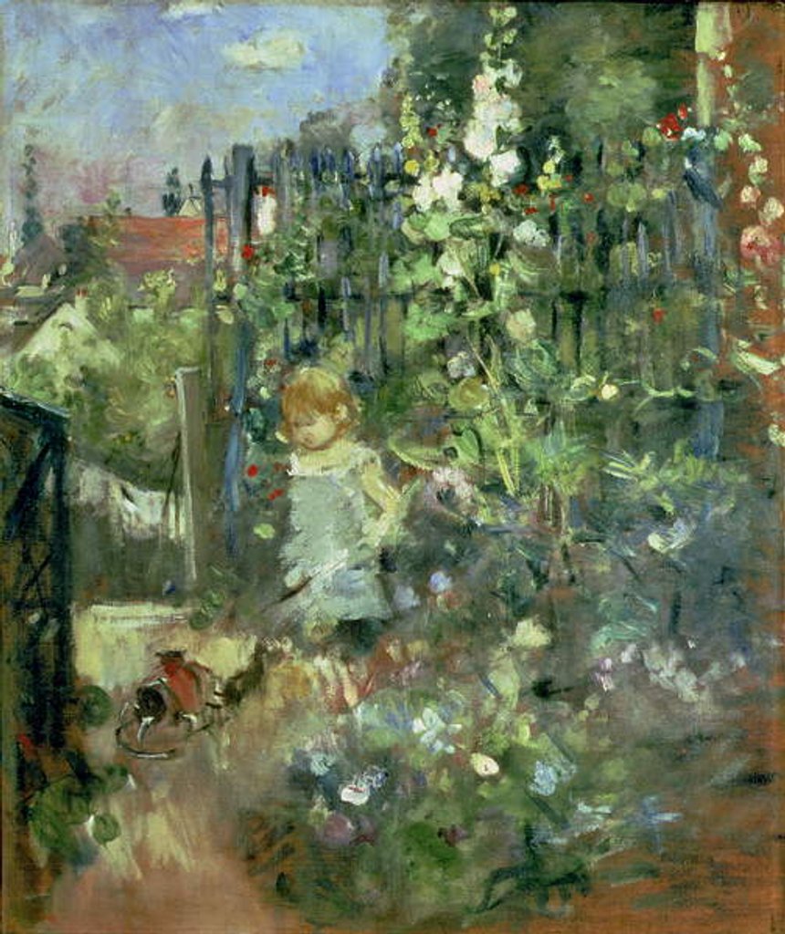 Detail of Child in the Hollyhocks, 1881 by Berthe Morisot