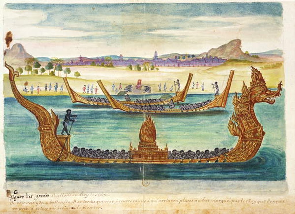 Detail of The Boats of the King of Siam by French School