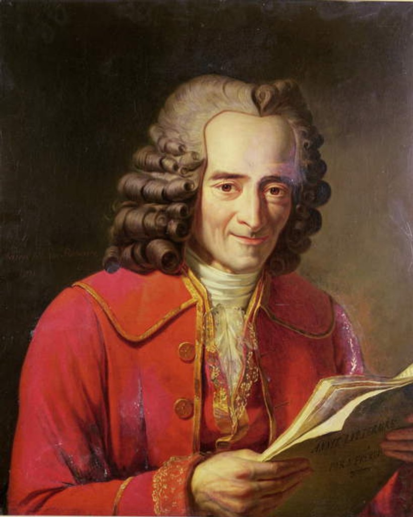 Detail of Voltaire reading 'L'Agent Litteraire', 1811 by Jacques Augustin Catherine Pajou