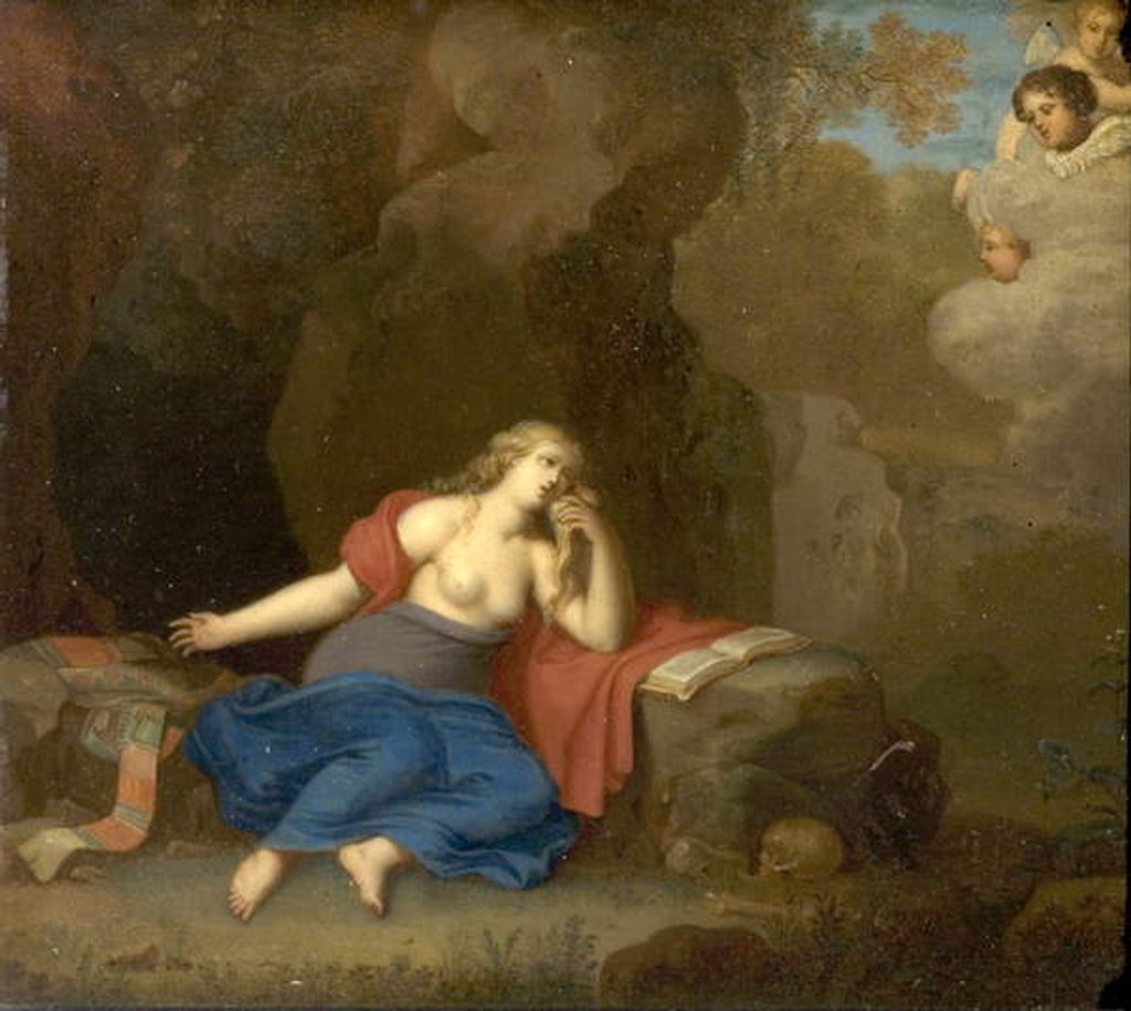 Detail of The Pentinent Magdalen in a Landscape by Daniel Vertangen