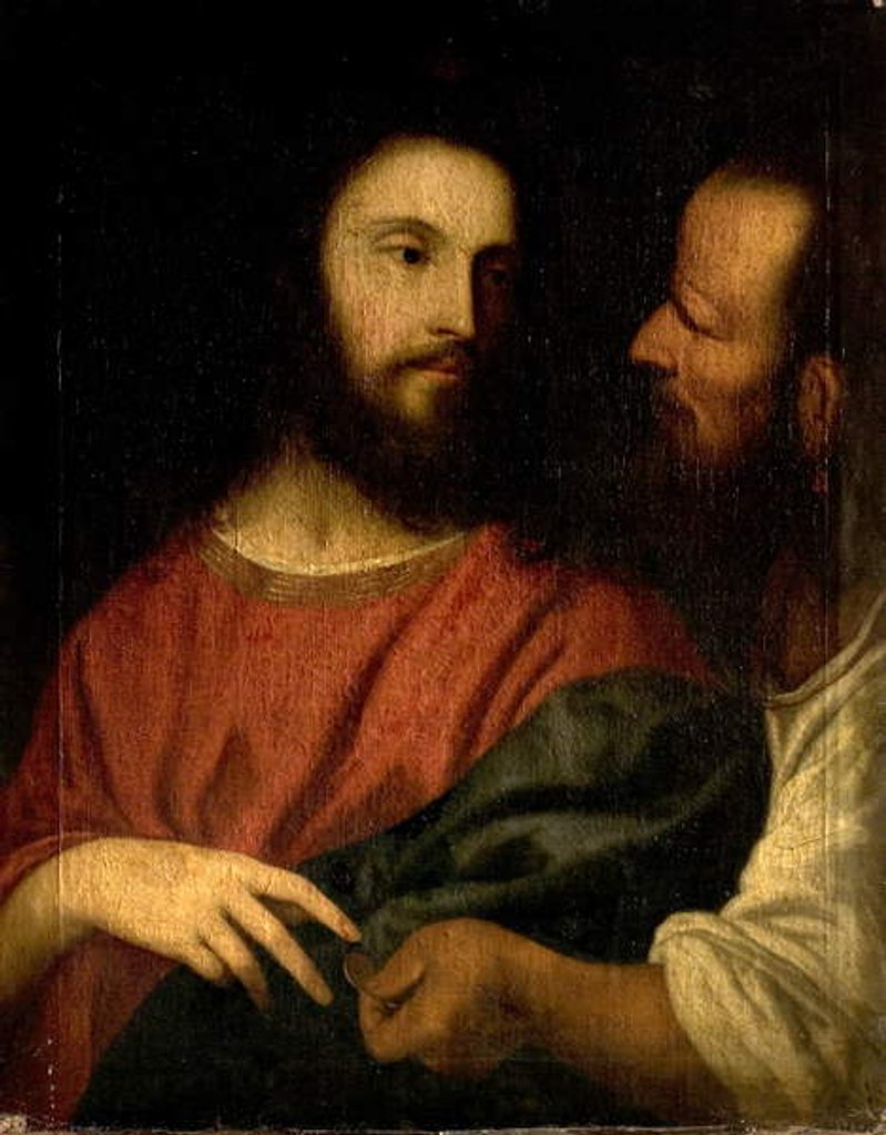 Detail of The Tribute Money by Titian (after)