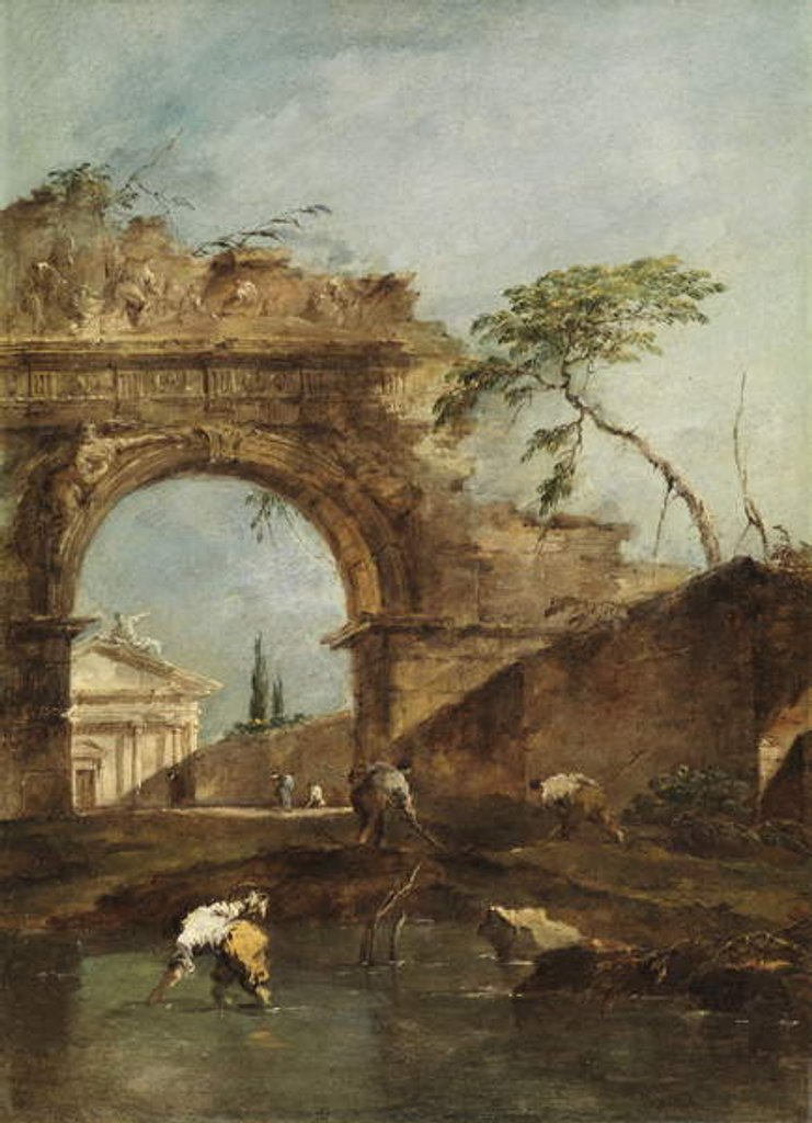 Detail of Landscape by Francesco Guardi