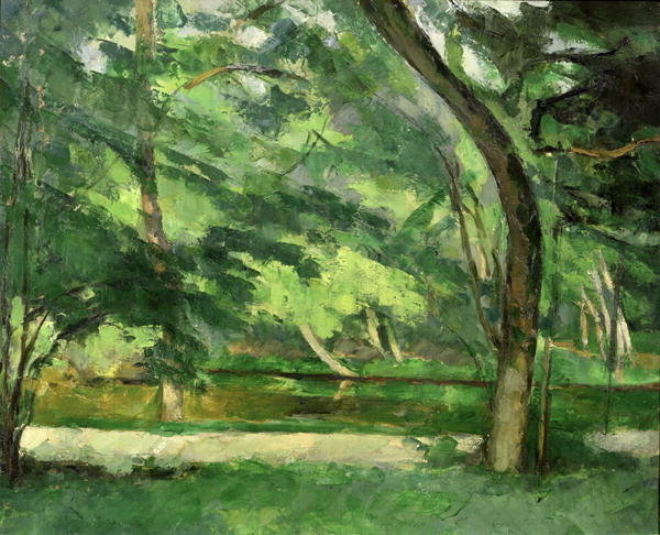 Detail of The Etang des Soeurs, Osny, near Pontoise, c.1875 by Paul Cezanne