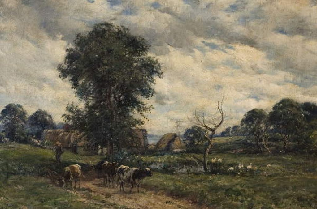 Detail of Landscape with Cattle, 1885 by William Mark Fisher