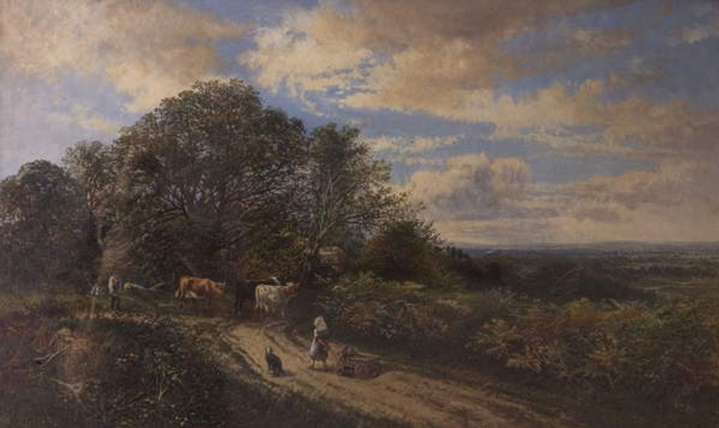 Detail of Landscape with Cattle, late 19th century by Frederick Henry Henshaw