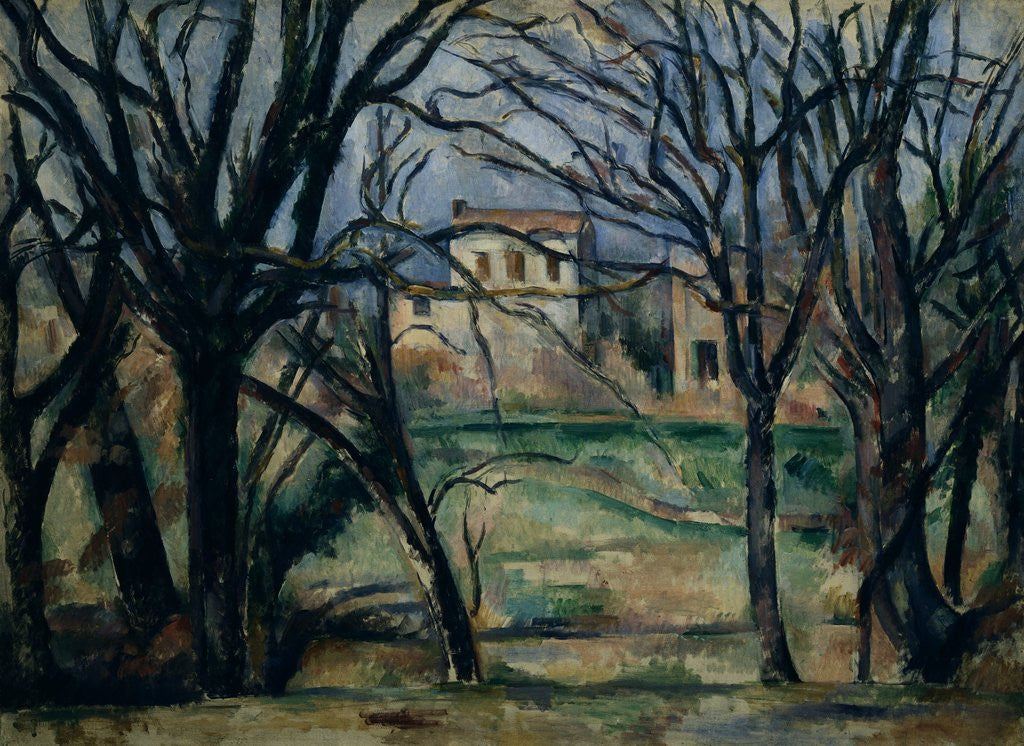 Detail of Trees and Houses by Paul Cezanne