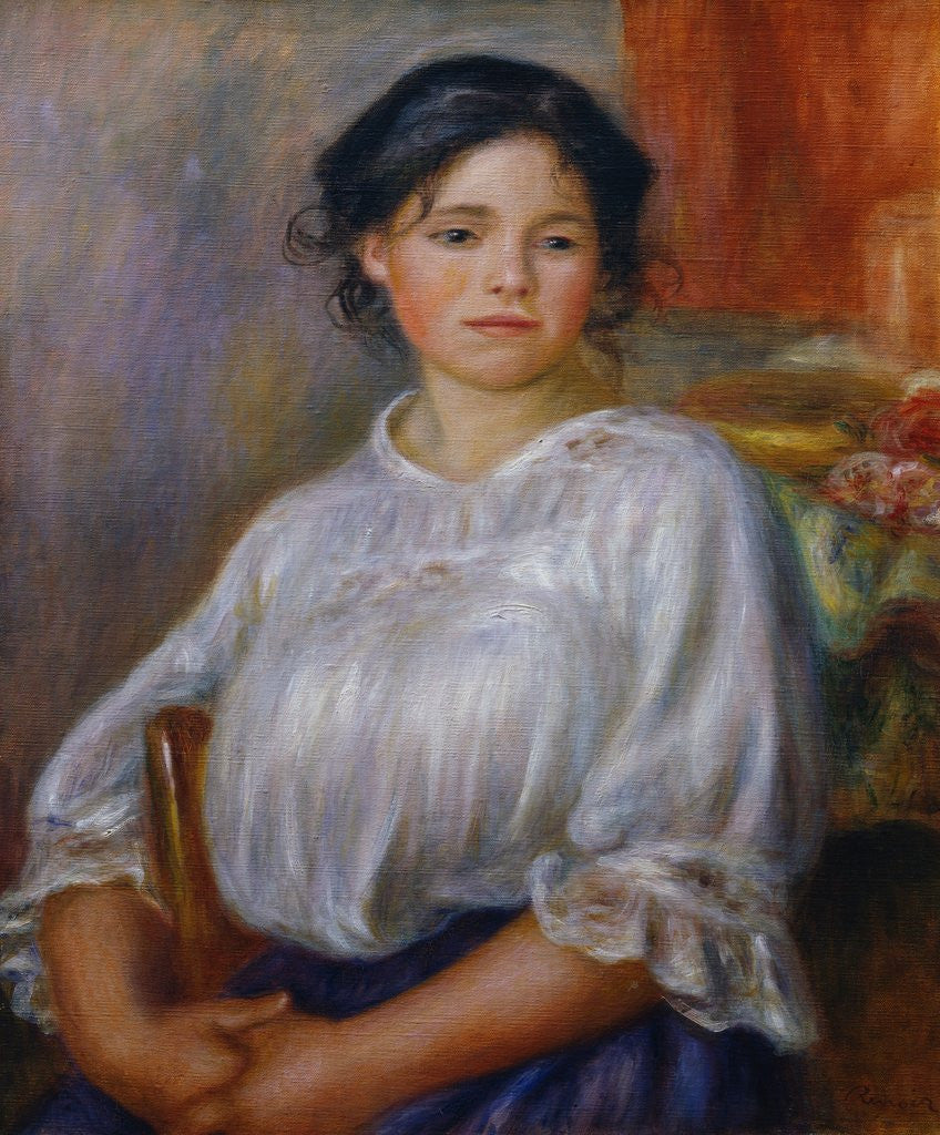 Detail of Seated Girl by Pierre Auguste Renoir