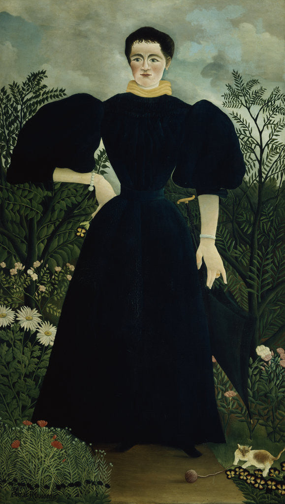 Detail of Portrait of Mrs. M. by Henri Rousseau