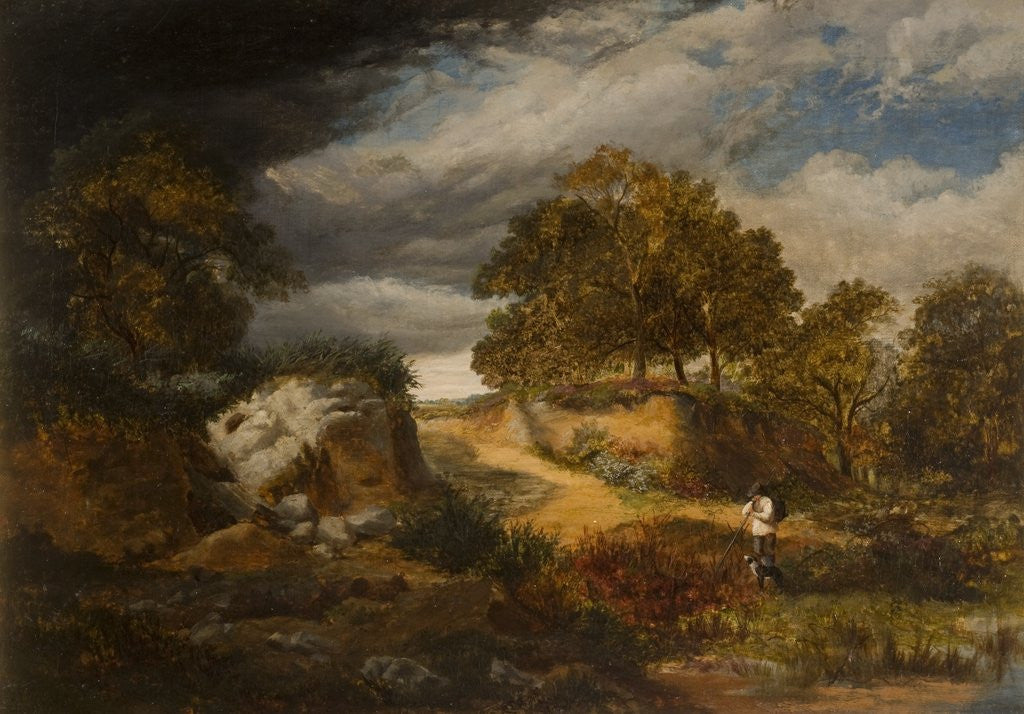 Detail of Landscape with Figure and Dog by George Vicat Cole