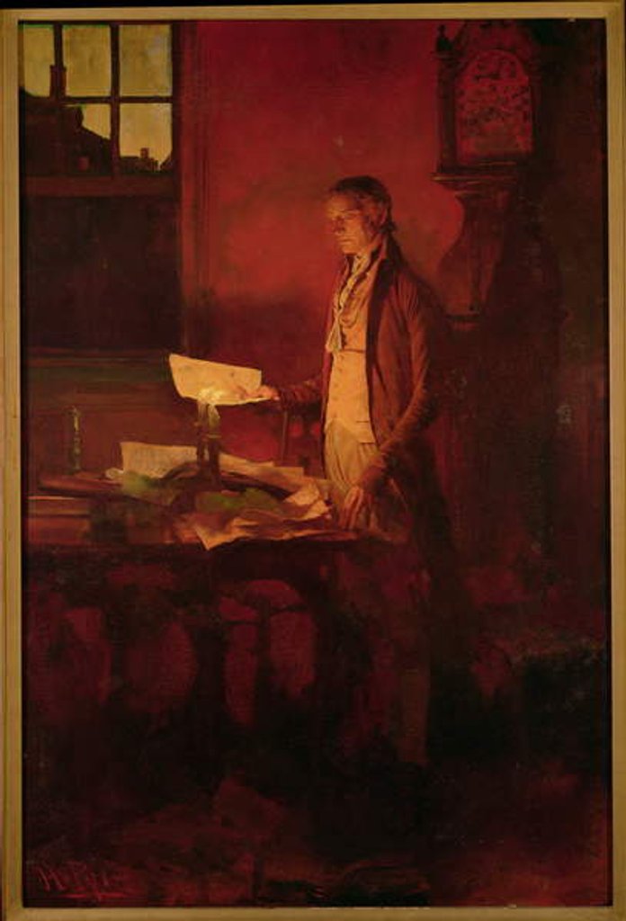 Detail of Thomas Jefferson Writing the Declaration of Independence by Howard Pyle
