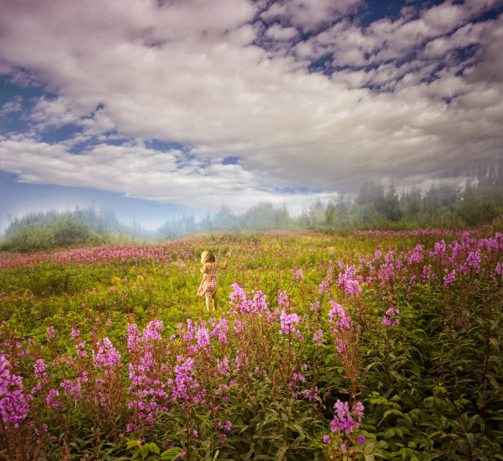 Detail of Girl in Lupines by Dee Smart