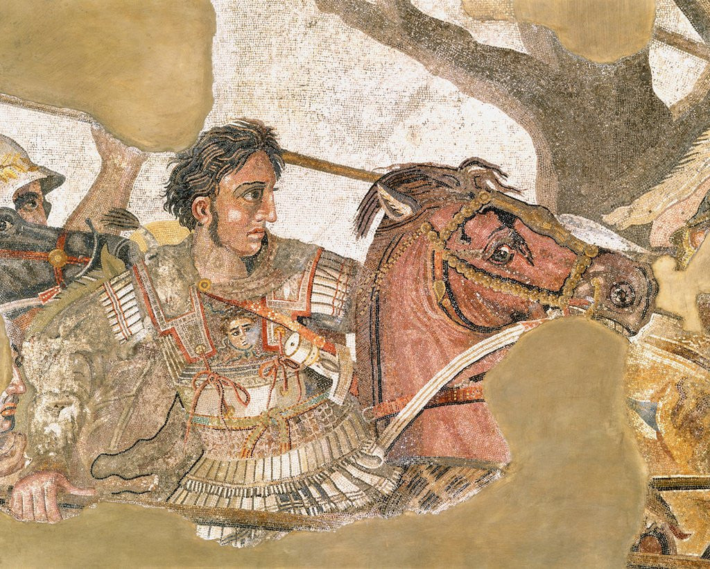 Detail of Detail of Alexander the Great from The Battle of Issus Roman Mosaic by Corbis