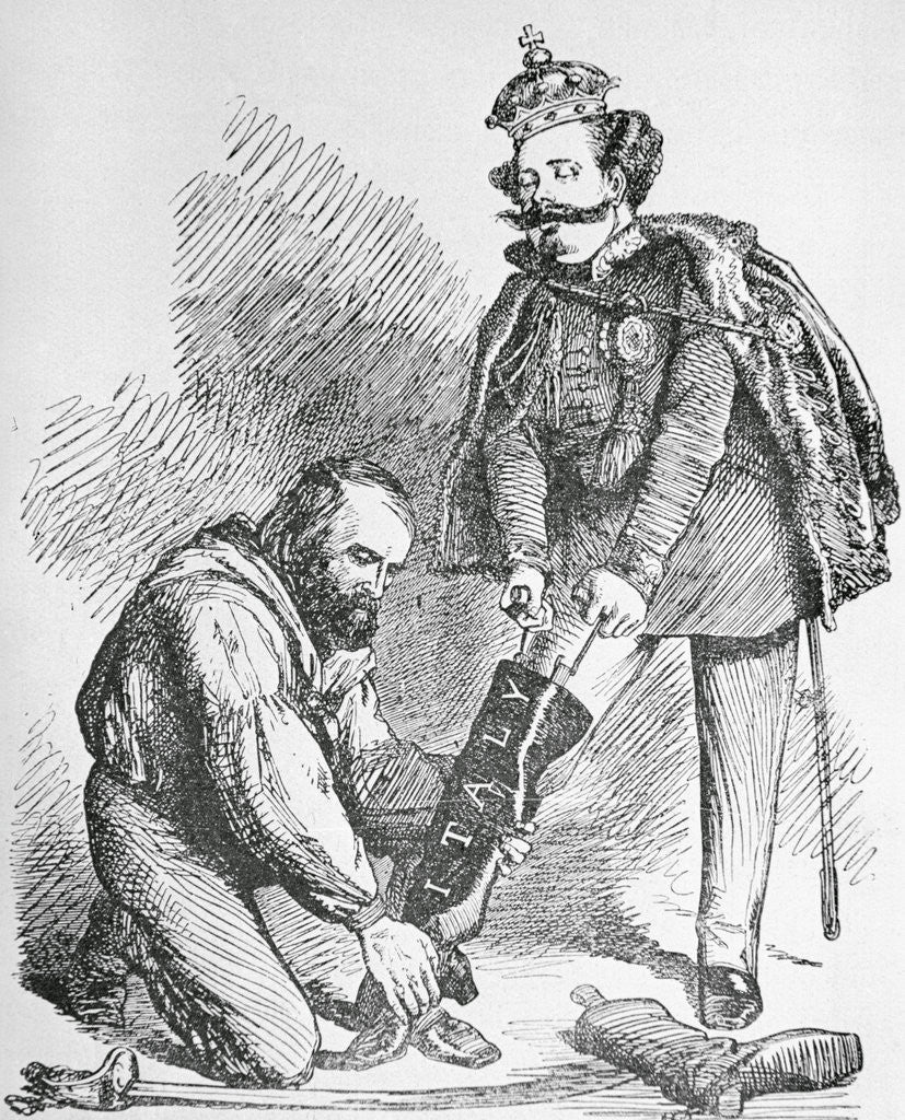 Detail of Giuseppe Garibaldi Kneeling Before Victor Emanuel by Corbis