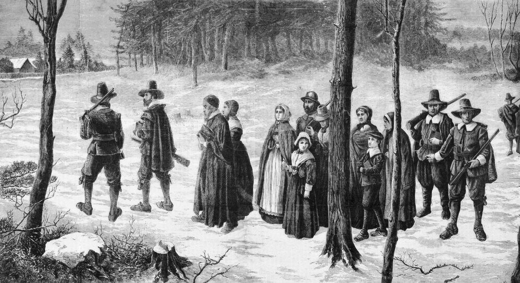 Detail of Puritans Going to Church by George H. Boughton