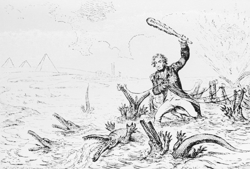 Detail of Editorial Cartoon of Horatio Nelson at the Battle of the Nile by Corbis