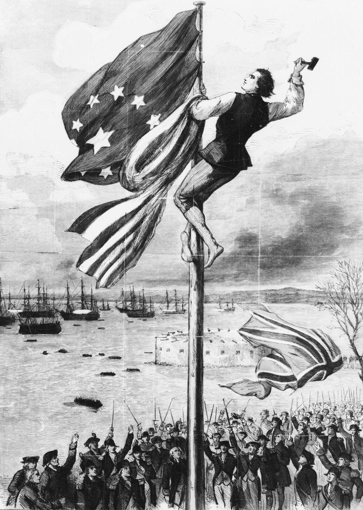 Detail of John Van Arsdale Raising the Flag by Corbis