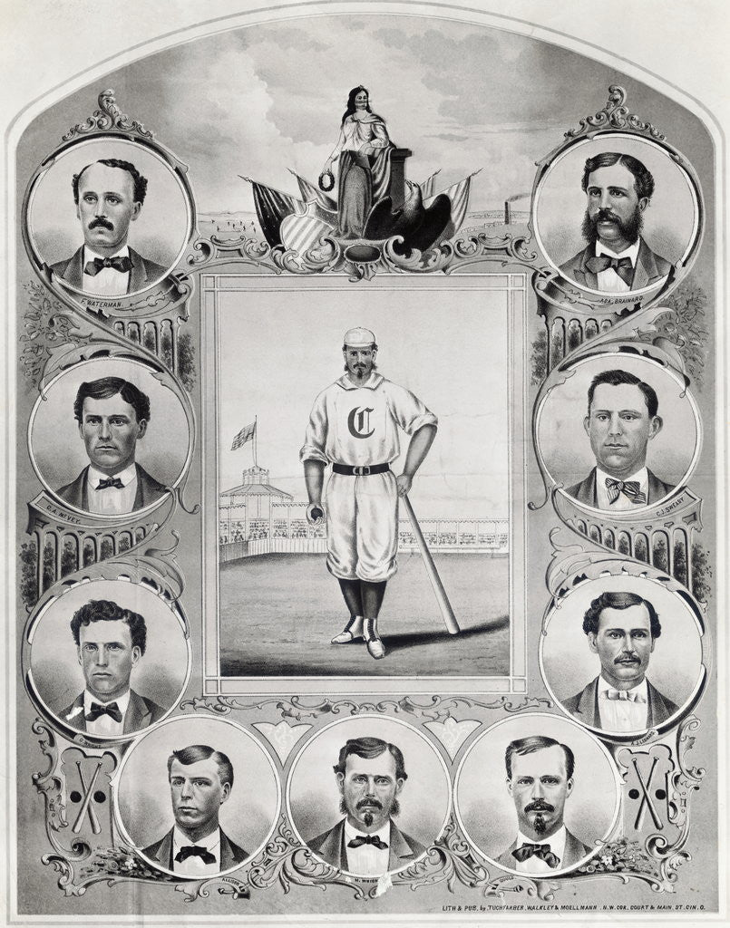 Detail of Illustration of Cincinnati Red Stockings by Corbis