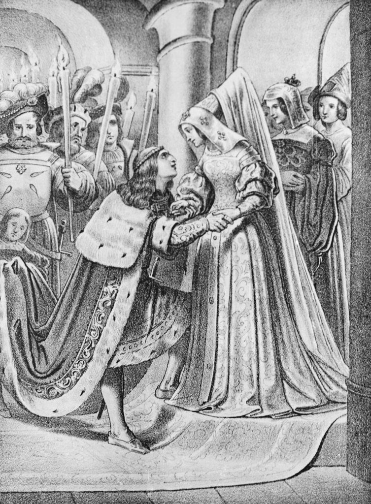 Detail of Emperor Maximilian Greeting Mary of Burgundy by Corbis